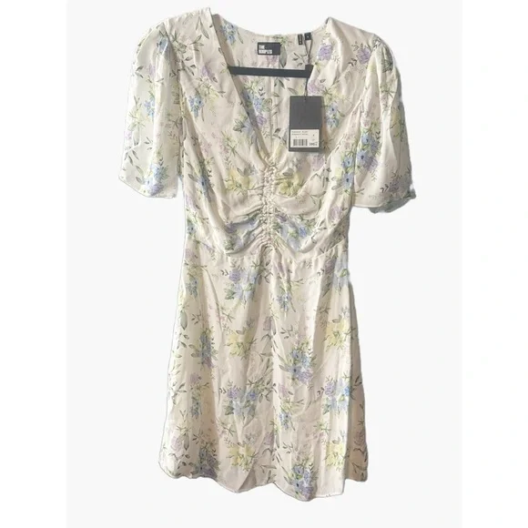 NWT The Kooples XS Romantic Mood Floral Mini Dress Puff Sleeve V-Neck $395 - Picture 3 of 4